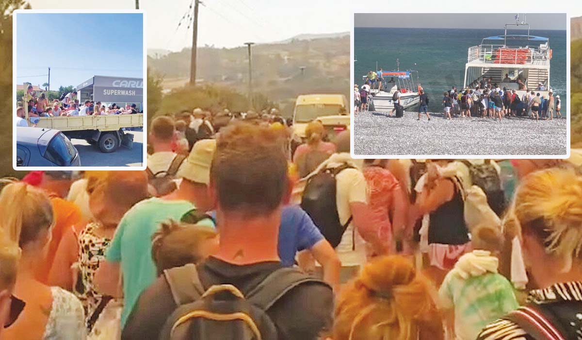 Σκηνές χάους κατά την εκκένωση από τα φλεγόμενα μέτωπα της Ρόδου!