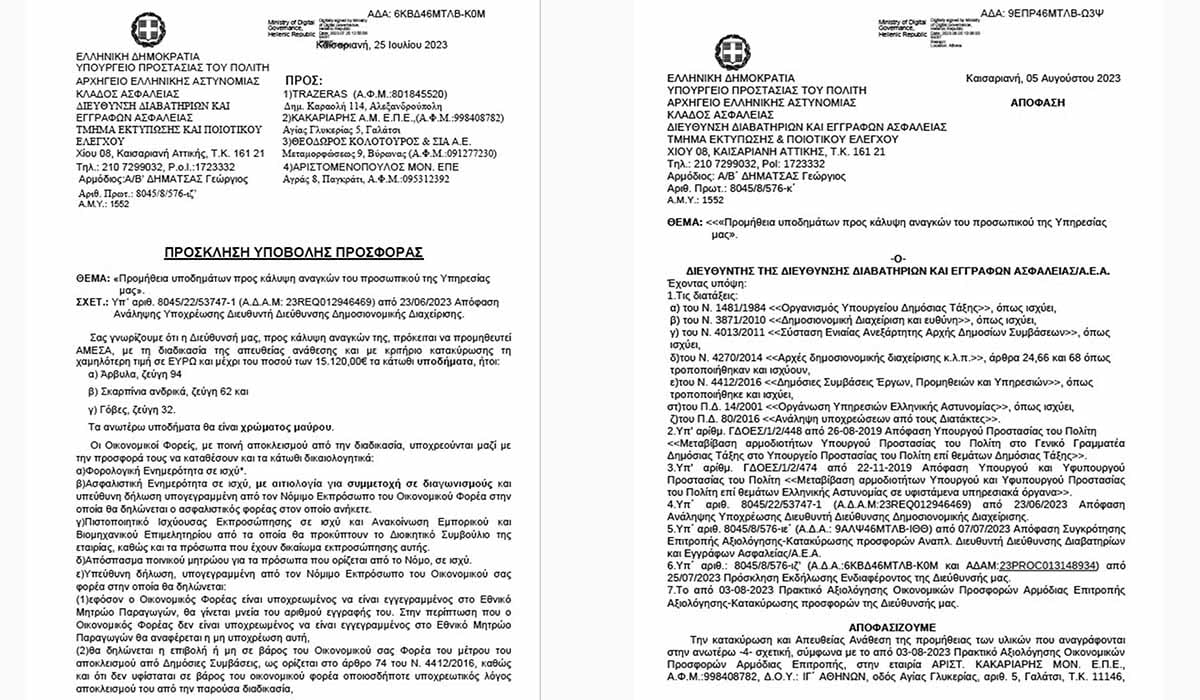 14.100 € για γόβες και σκαρπίνια της ΕΛ.ΑΣ.