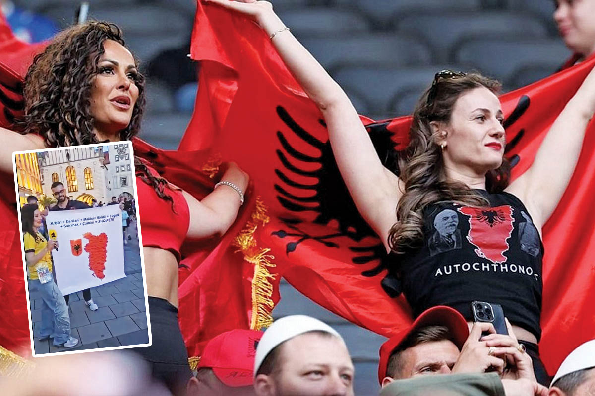 Εθνικιστικό ρεσιτάλ  από Αλβανούς οπαδούς