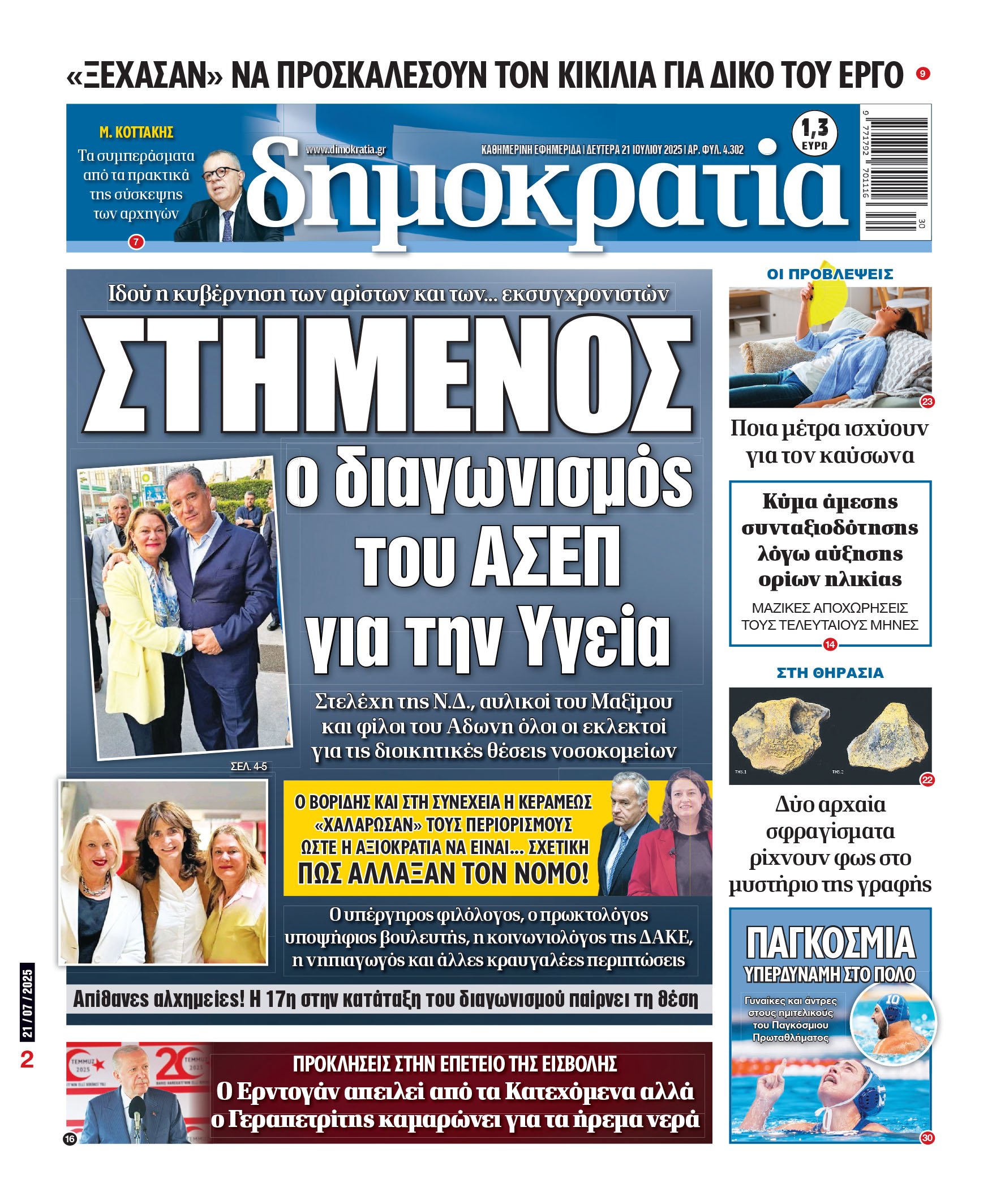 Δευτέρα 21/07/2025