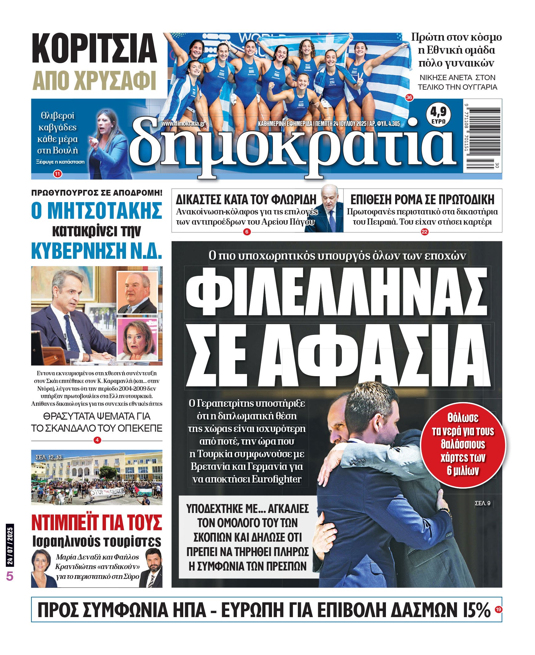 Πέμπτη 24/07/2025