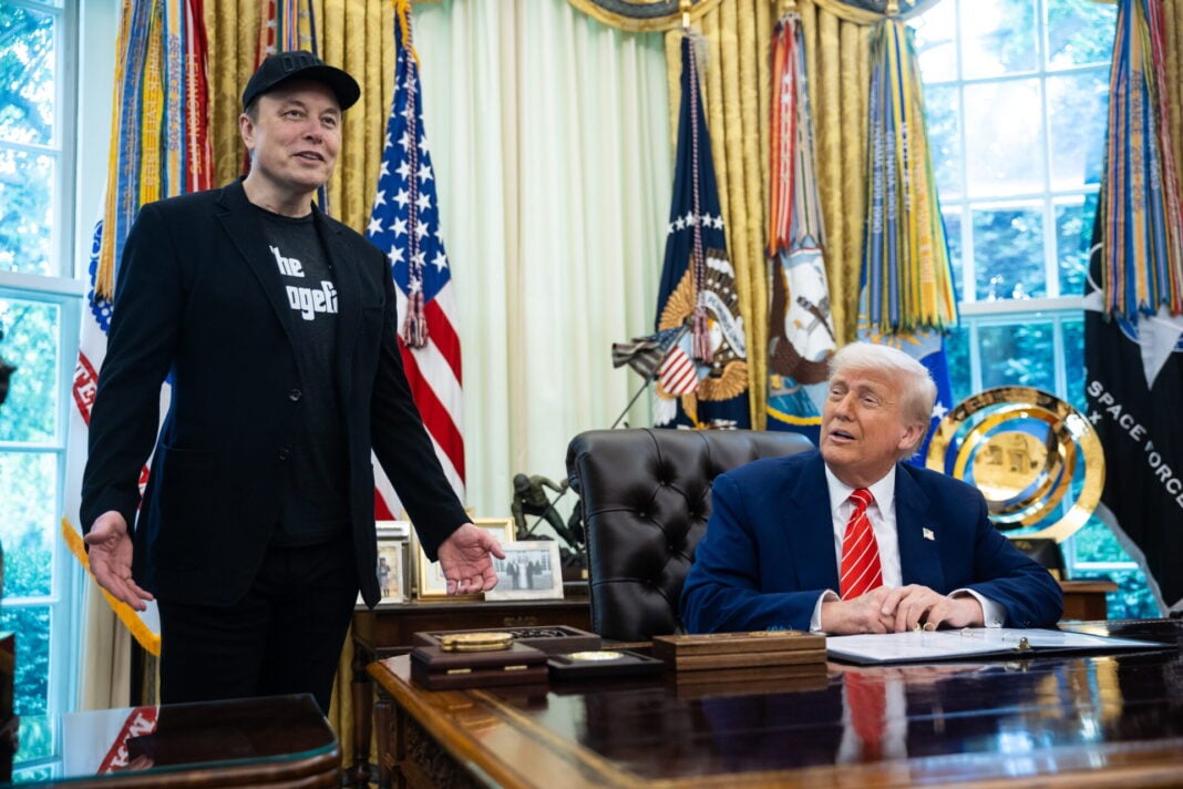 US President Trump, Elon Musk attend press conference in the White House's Oval Office