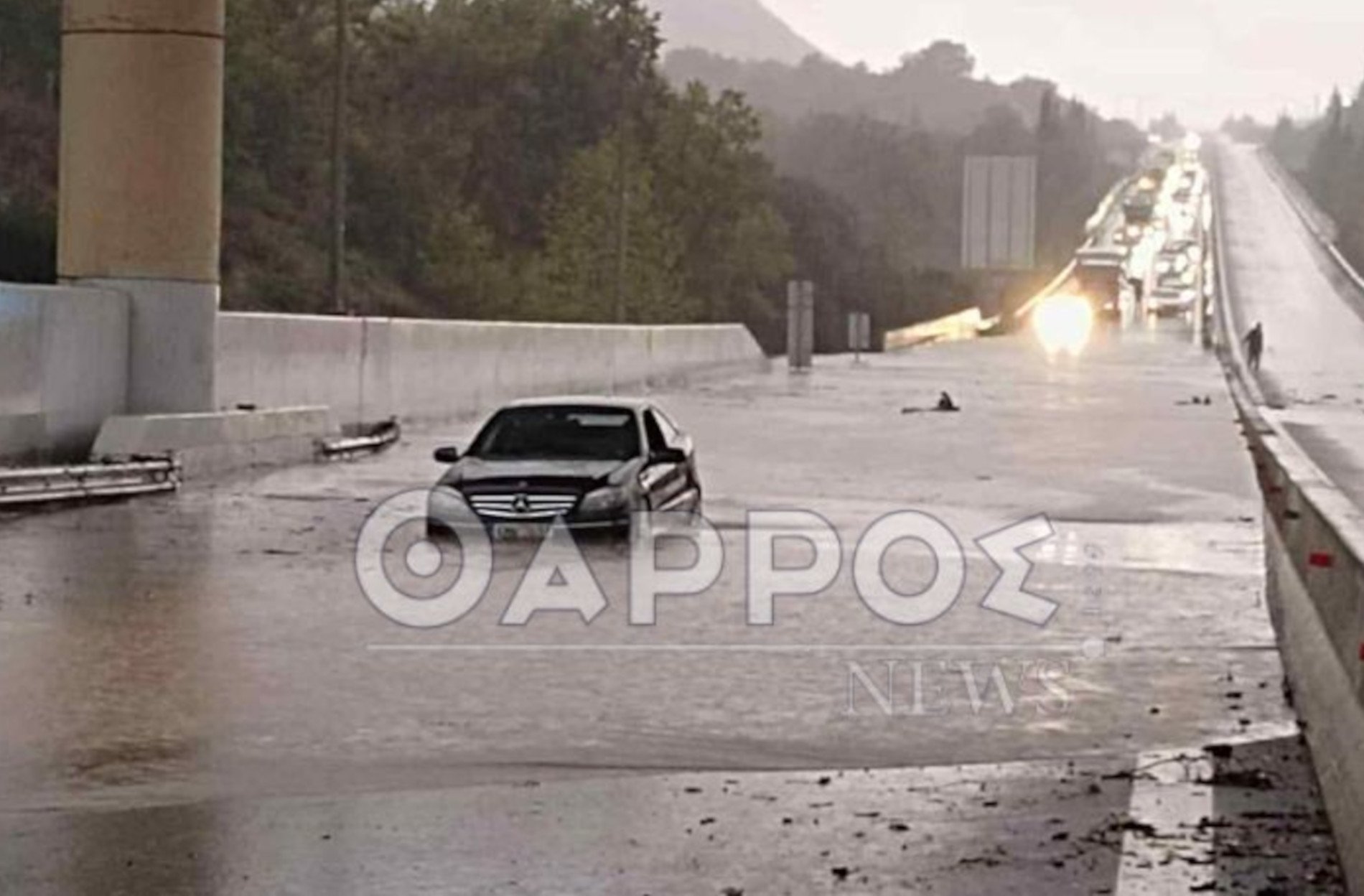Χαμός στην Πελοπόννησο: Πλημμύρισε ο αυτοκινητόδρομος Καλαμάτα – Τρίπολη – Κόρινθος