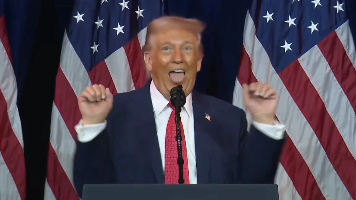 Ρεσιτάλ Τραμπ: Χορευτικό σόου με μιμήσεις για τις τρανς αθλήτριες που κάνουν άρση βαρών – Τί είπε για τον Μαδούρο (βίντεο)