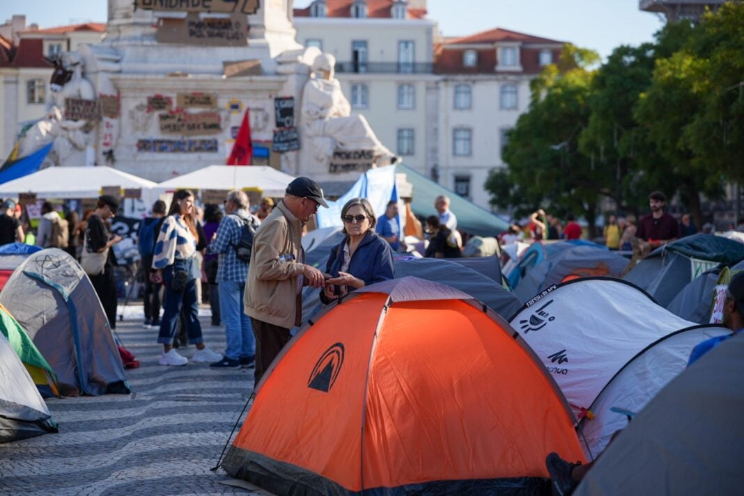 Διαδήλωση στο κέντρο της Λισαβόνας στην Πορτογαλία Διαδήλωση στο κέντρο της Λισαβόνας στην Πορτογαλία